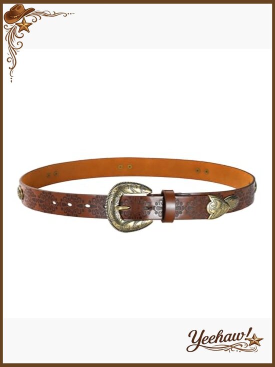 Western Cowgirl Belt – Faux Leather Vintage Buckle Belt for Jeans main image 7